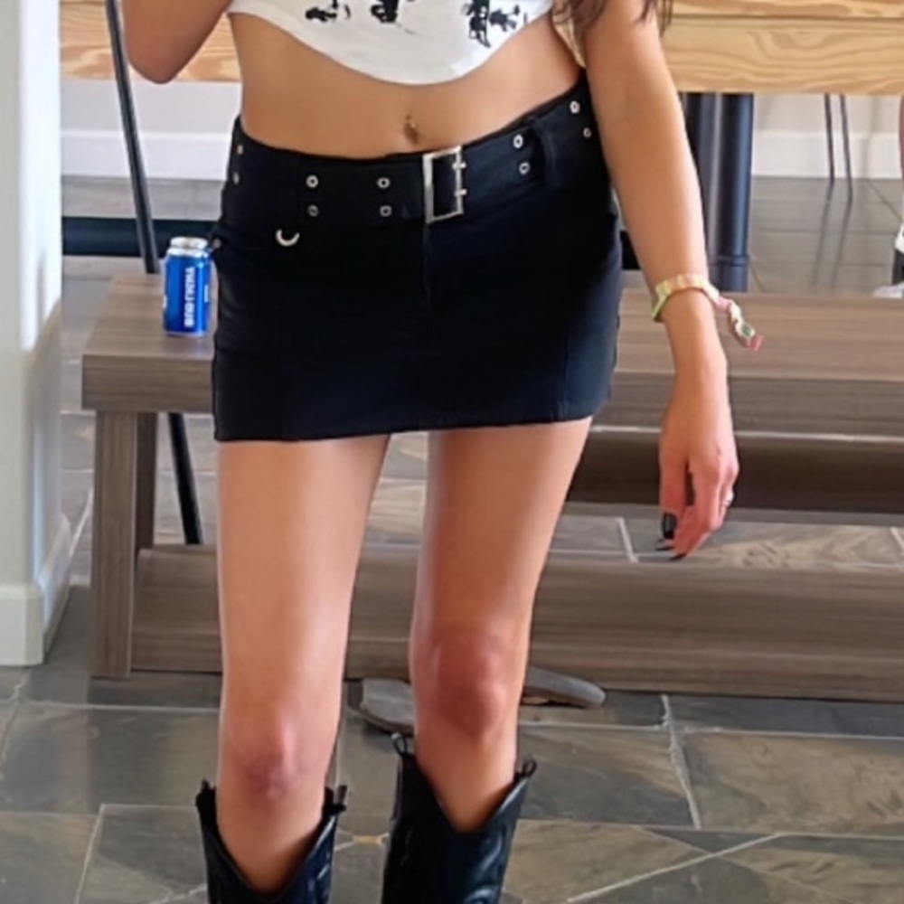 Adika low rise mini skirt with belt